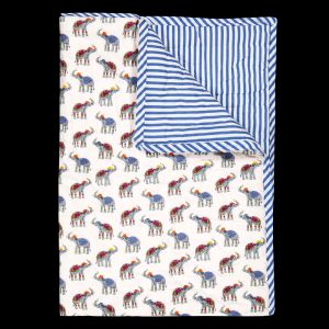 Lucas Du Tertre - Plaid matelassé réversible 85x95 cm imprimé en coton - Taille Unique - Blanc