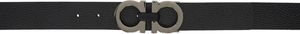 Ferragamo Black & Brown Adjustable Gancini Reversible Belt