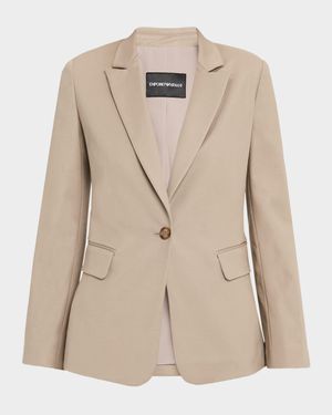 Cotton Couture Single-Button Blazer