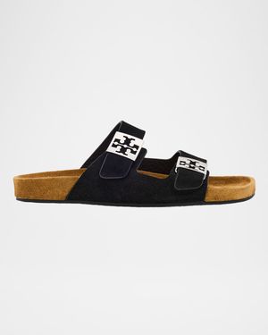 Mellow Suede Dual-Buckle Slide Sandals