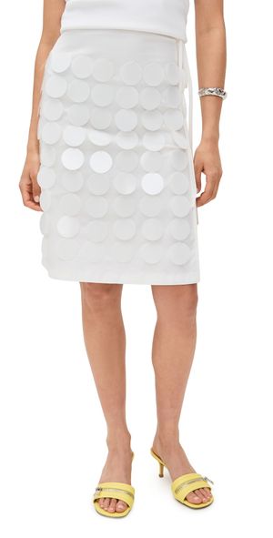 MSGM Paillettes Skirt White 36
