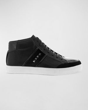 Men's Walton Studded Leather High-Top Sneakers