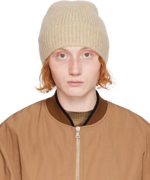 Dries Van Noten Beige Alpaca & Merino Wool Beanie