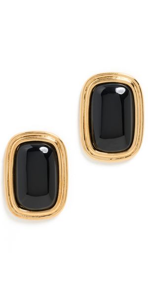 Heaven Mayhem Ribbon Earrings Black/Gold One Size