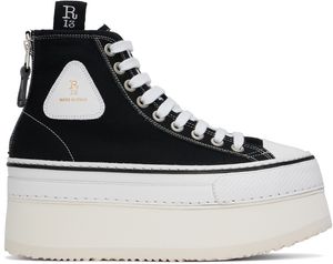 R13 Black Courtney Platform High Top Sneakers