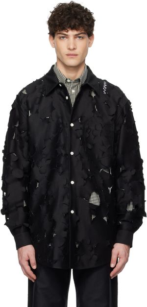 Marni Chemise droite noire à découpes