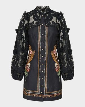 Noble Endeavours Lace Sleeve Mini Dress