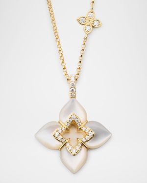 Souffle 18K Yellow Gold Diamond Venetian Princess Necklace with Gemstones