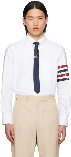 Thom Browne White 4-Bar Shirt