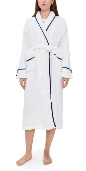Hill House Home The Hotel Robe White/Navy L/XL