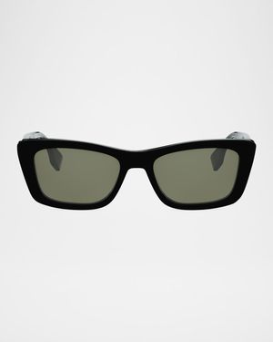 Lettering 53mm Rectangle Sunglasses