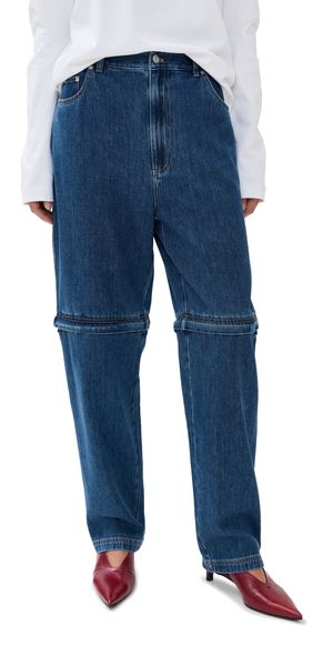 Tibi Lars Denim Convertible Zip Jeans Classic Blue 26