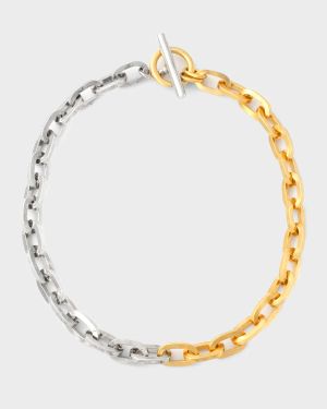 Two-Tone Link Necklace, 18"L