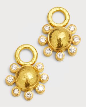 19k Diamond Domed Earring Charms