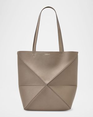 Puzzle Fold Medium Tote Bag in Soft Grained Leather