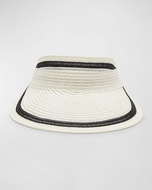 Ricky Two-Tone Braided Straw Visor