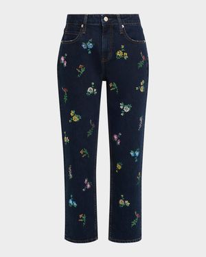 Joy And Mirth Embellished Straight-Leg Ankle Boyfriend Jeans