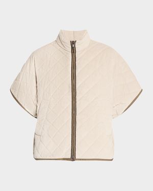 Corduroy Short-Sleeve Cashmere Padded Thermal Jacket