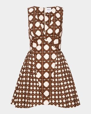 Rattan Tile Cerise Mini Dress