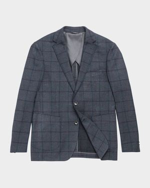 Men's Campbell Point Check Hopsack Wool Jacket
