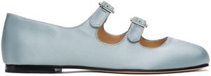Sandy Liang SSENSE Exclusive Blue MJ Double Strap Ballerina Flats