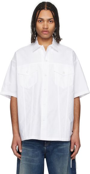 mastermind JAPAN Chemise blanche en toile oxford
