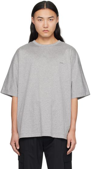 Juun.J T-shirt gris à logo brodé