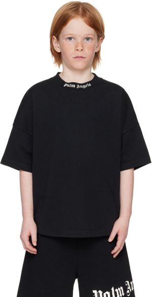 Palm Angels Kids Black Logo Block T-shirt