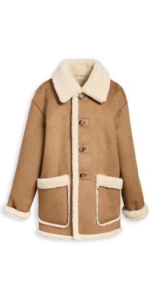 DUNST Reversible Shearling Jacket Camel S