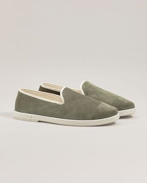 Angarde - Chausson homme cuir, kaki clair - Taille 46 - Kaki