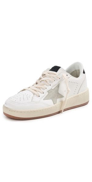 Golden Goose Ballstar 2 Leather Upper And Spur Suede Star Shiny Leather Heel White/Ice/Black 35
