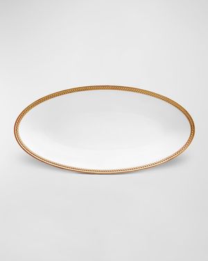Soie Tressee 24K Gold-Plated Oval Platter, 14"