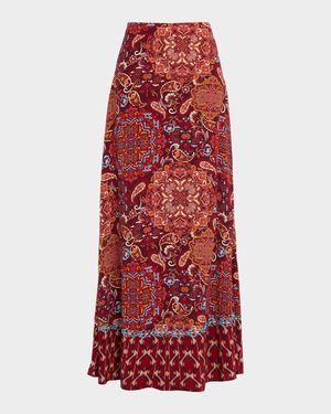Raelynn Medallion-Print Maxi Skirt