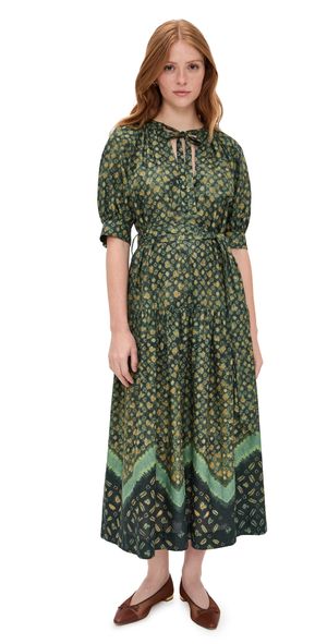 o. p.t Aksoy Dress Green Floral XXS