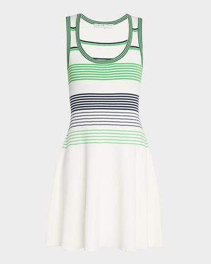 Veronkia Striped Knit Tank Dress