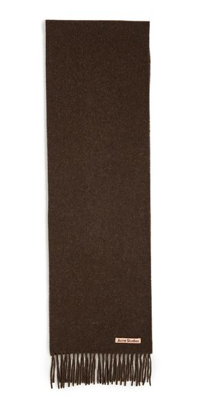 Acne Studios Canada Skinny Wool Scarf Brown Melange One Size