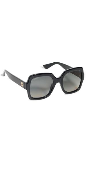 Gucci Oversized Square Sunglasses Black/Black/Grey One Size