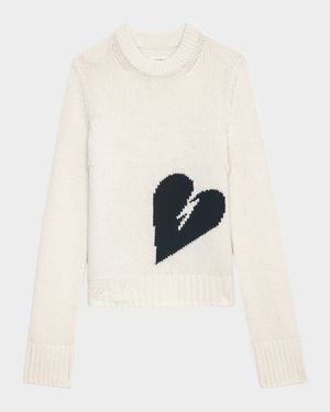 Malty Merino Wool Heart Sweater