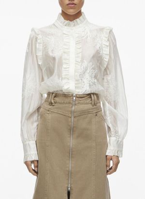 Rouge Edit - Chemise droite - Taille 40 - Blanc