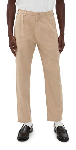 Quiet Golf Trouser Linen Pants 29.5 Tan XXL