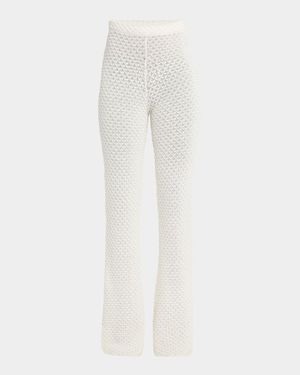 Textured Knit Flare Summer Trousers