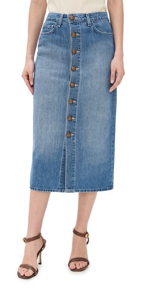 L'AGENCE Kathleen Button Front Midi Skirt Bandera 26