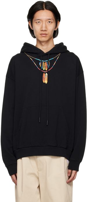 Marcelo Burlon County of Milan Black Printed Hoodie