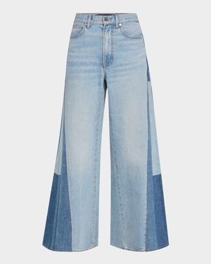 Vicki Patchwork Wide-Leg Jeans