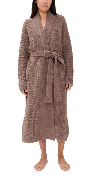 Eberjey Recycled Boucle Waffle Robe Deep Taupe L