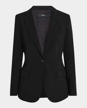 Admiral Crepe One-Button Staple Blazer