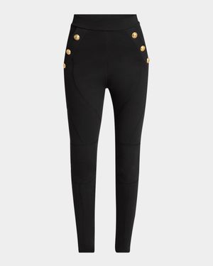 6-Button Jersey Leggings