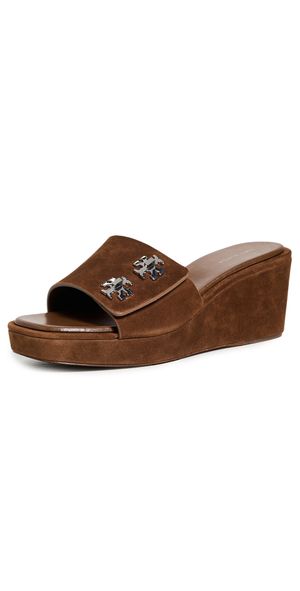 Tory Burch Turnlock Wedge Sandals 60mm Cognac Brown 11