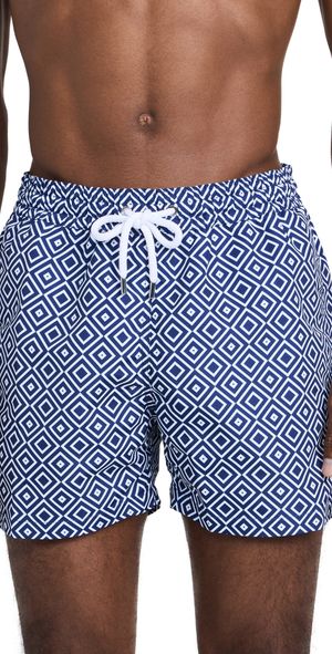 Frescobol Carioca Angra Print Sport Shorts 4.75 Navy Blue L