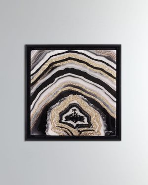 'Noir Adore Geode' Hand-Embellished Giclee